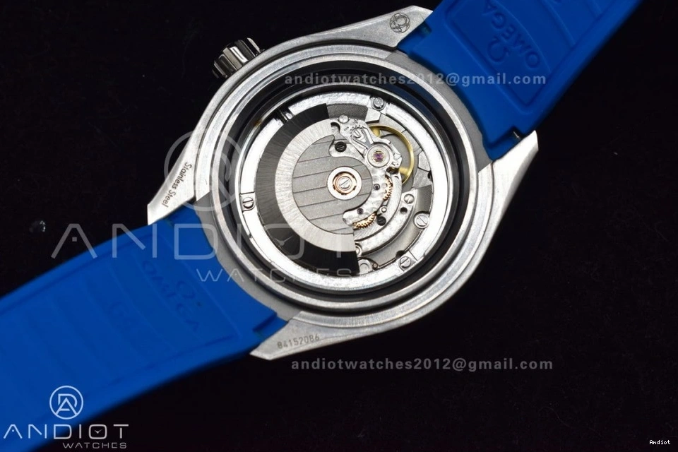 TF 1:1 6000M Dial Seamaster Black Deep Black Strap Ceramic Ultra A2824 Edition Bezel on Blue Rubber SS Best 0302